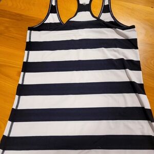 lululemon athletica Black and White Striped Tank Top